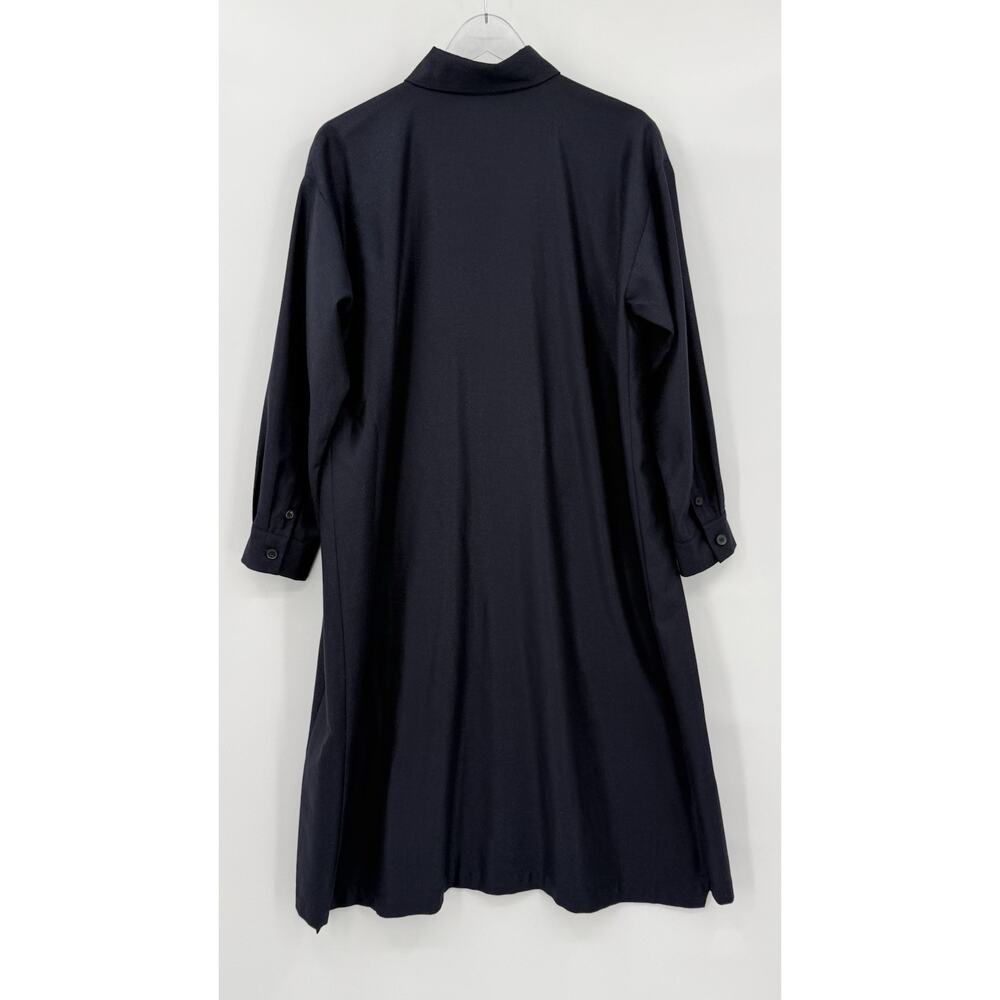 Eskandar Wool Silk Midi Shirtdress Button Up Lagenlook Minimal Size 0 (US 6-8) - Picture 8 of 10